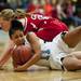 Skyline senior Troi Owens dives on the ball in the first half on Friday. Daniel Brenner I AnnArbor.com